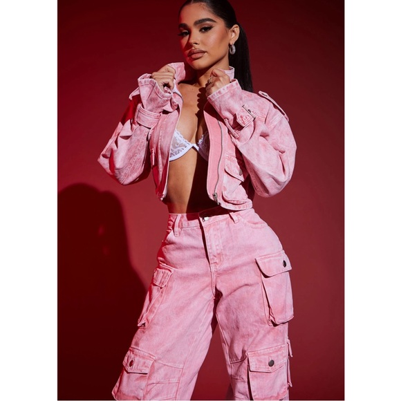 Billie Low Slung Cargo Jeans - Pink - Picture 6 of 8